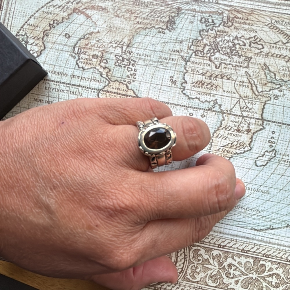 Silpada Sterling Silver Ring Stack With Smoky Qua… - image 3